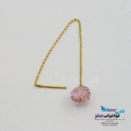 Gold earrings - Swarovski flower design-ME1021